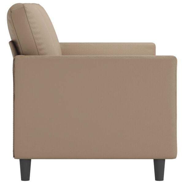vidaXL Sof&aacute; de 2 lugares 140 cm couro artificial cor cappuccino