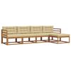 vidaXL Conjunto de Sof&aacute;s para Exterior 5 pcs Natural e Bege