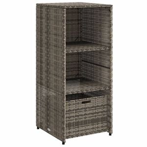 vidaXL Arm&aacute;rio de arruma&ccedil;&atilde;o para jardim 50x55x115 cm vime PE cinzento