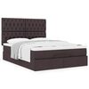 vidaXL Estrutura cama otomana colch&atilde;o 140x190cm tecido castanho escuro