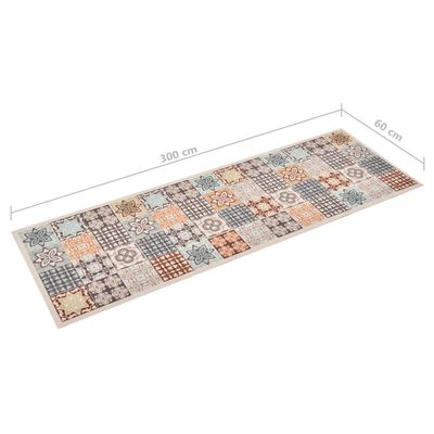 vidaXL Tapete de cozinha lavável com design mosaico colorido 60x300 cm