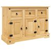 vidaXL Aparador "Corona" Castanho 112x44x78 cm Madeira Maci&ccedil;a Pinho Mexicano