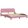 vidaXL Estrutura de cama com cabeceira Dover 160x200 cm veludo rosa