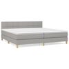 vidaXL Cama com molas/colch&atilde;o 200x200 cm tecido cinza-claro