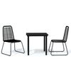 vidaXL 3 pcs conjunto de jantar para jardim preto