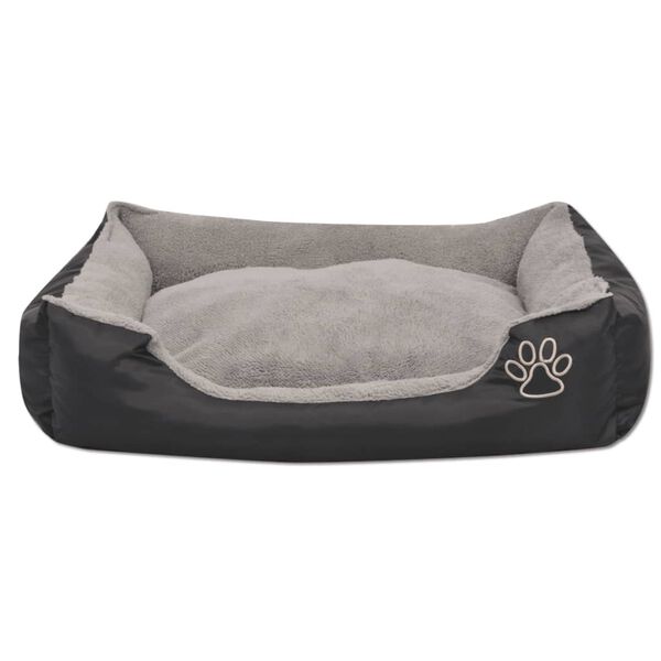 vidaXL Cama para cães com almofada acolchoada tamanho XL preto