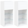 vidaXL M&oacute;veis de TV com luzes LED 2 pcs 40,5x30x90 cm branco