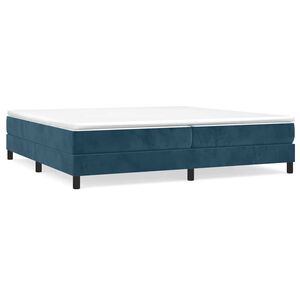 vidaXL Estrutura de cama com molas 200x200 cm veludo azul-escuro