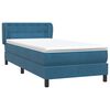 vidaXL Cama com molas/colch&atilde;o 80x220 cm veludo azul-escuro
