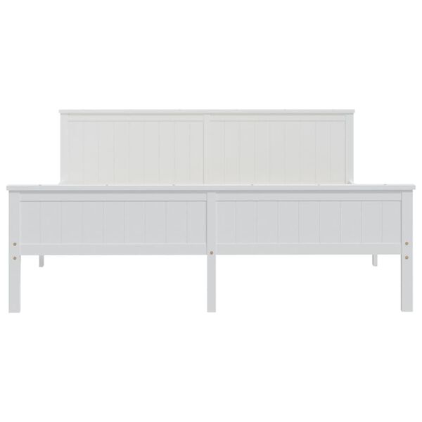 vidaXL Estrutura de cama 200x200 cm pinho maci&ccedil;o branco