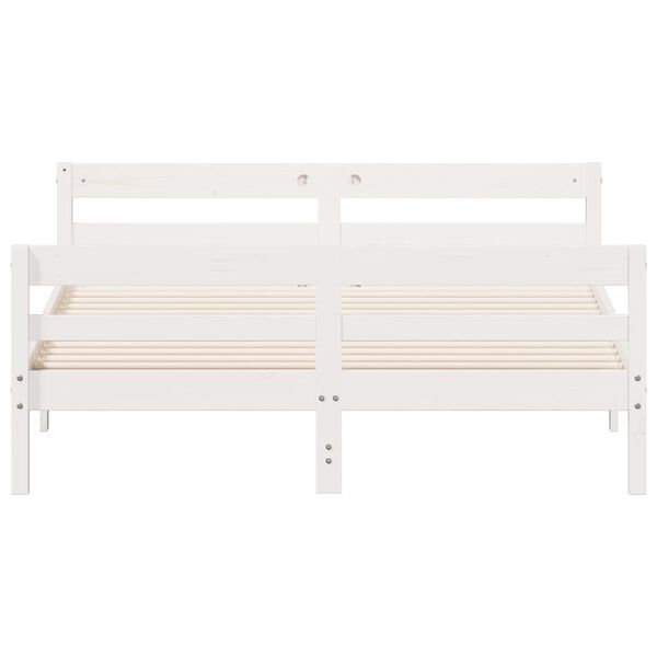 vidaXL Cama sem colch&atilde;o 140x200 cm madeira de pinho maci&ccedil;a branco