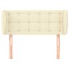 vidaXL Cabeceira de cama c/ abas couro artificial 93x23x78/88 cm creme