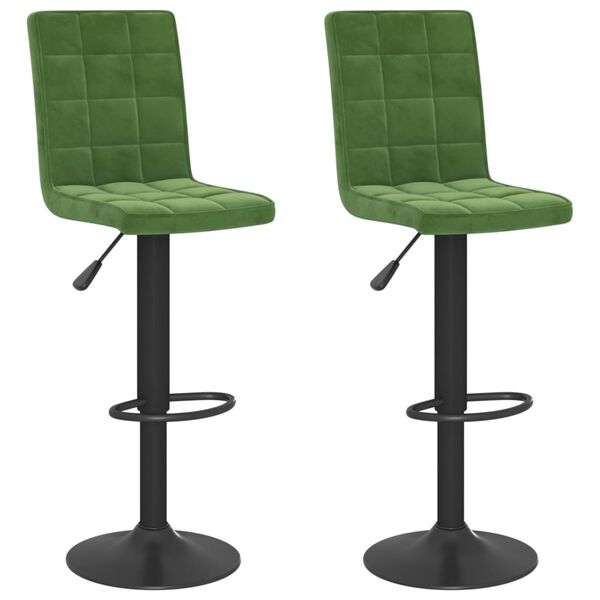 vidaXL Bancos de bar 2 pcs veludo verde-escuro