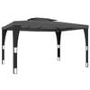 VidaXL Gazebo com telhado duplo 3,98x2,98 m a&ccedil;o antracite