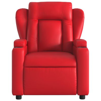 vidaXL Poltrona de massagens reclinável couro artificial vermelho