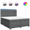 vidaXL Cama com molas/colch&atilde;o 180x200 cm tecido cinzento-escuro