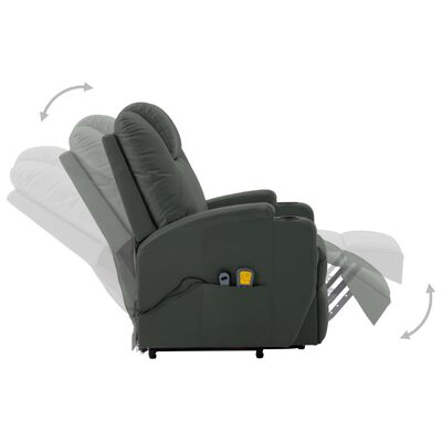 vidaXL Poltrona de massagens elevatória couro artificial antracite