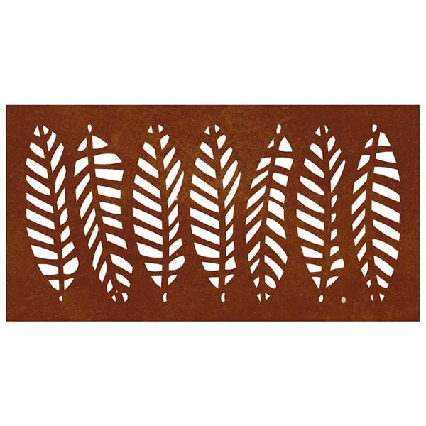 vidaXL Decora&ccedil;&atilde;o p/ muro de jardim 105x55 cm a&ccedil;o corten design folhas