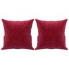 vidaXL Sof&aacute; 2 lug. c/ almofadas/almofad&otilde;es 140cm veludo vermelho tinto