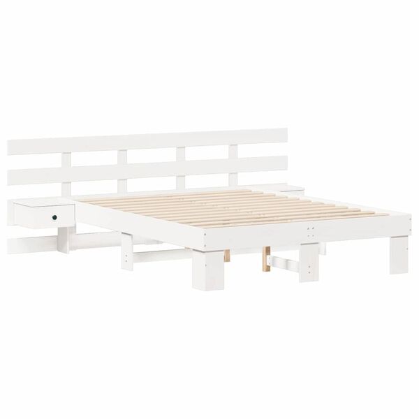 vidaXL Estrutura da Cama com cabeceira Branco 140 x 190 cm