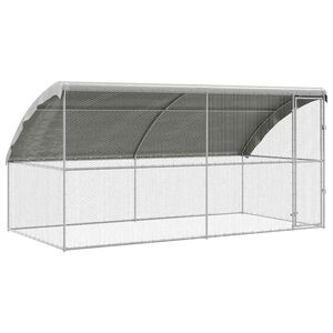 vidaXL Gaiola para galinhas 2 unid. Prateado 400 x 200 x 200 cm
