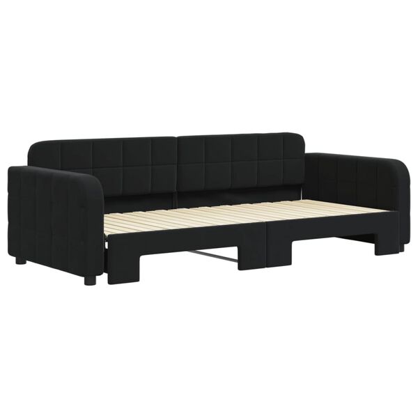 vidaXL Sof&aacute;-cama com gavet&atilde;o 90x200 cm veludo preto