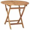 vidaXL Mesa de Jardim Dobr&aacute;vel Natural &Oslash; 90 x 75 cm