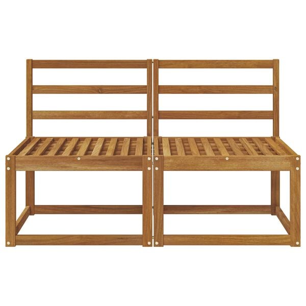 vidaXL 2 Pe&ccedil;a Sof&aacute; M&eacute;dio Externo Madeira S&oacute;lida de Ac&aacute;cia Natural