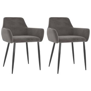 vidaXL Cadeiras de jantar 2 pcs veludo cinzento-escuro