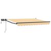 vidaXL Toldo retr&aacute;til manual com LEDs Laranja e Branco 3,5 x 2,5 m