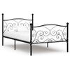 vidaXL Estrutura de cama com estrado de ripas 90x200 cm metal preto