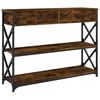 vidaXL Mesa consola 100x28x75 cm derivados de madeira carvalho fumado