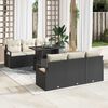 vidaXL Conjunto de Sof&aacute; de Jardim 7 pcs Preto Rattan Sint&eacute;tico