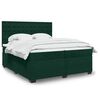 vidaXL Cama com molas/colch&atilde;o 200x200 cm veludo verde-escuro