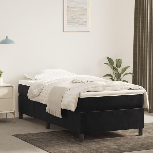 vidaXL Estrutura de cama com molas 80x200 cm veludo preto