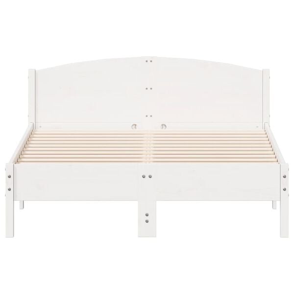 vidaXL Cama sem colch&atilde;o 140x190 cm madeira de pinho maci&ccedil;a branco