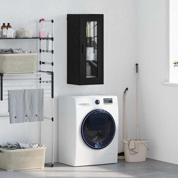 vidaXL Arm&aacute;rio de parede Carvalho Preto 34,5 x 34 x 90 cm