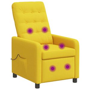 vidaXL Poltrona de massagem reclin&aacute;vel Amarelo Claro 65 x 93 x 102 cm