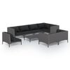vidaXL 9 pcs conj. lounge jardim c/ almofad&otilde;es vime PE cinza-escuro