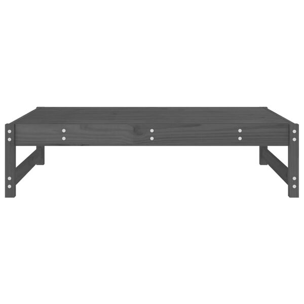 vidaXL Apoio de pés para jardim 120x80 cm pinho maciço cinzento