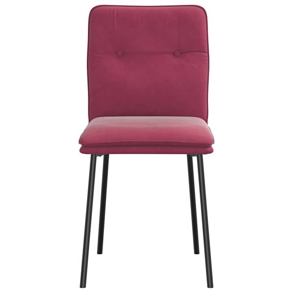 vidaXL Cadeiras de jantar 2 pcs veludo vermelho tinto