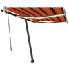 vidaXL Toldo retr&aacute;til manual com LED 350x250 cm laranja e castanho