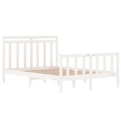 vidaXL Estrutura de cama 140x190 cm madeira maciça branco