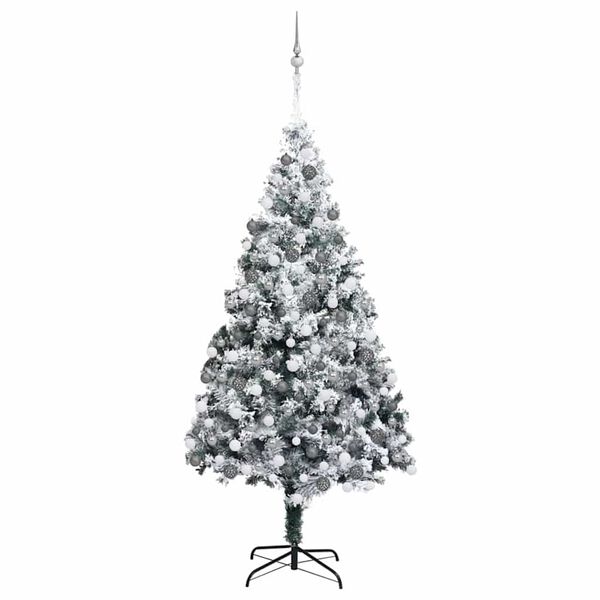 vidaXL &Aacute;rvore de Natal Artificial Branco 180 cm PVC, A&ccedil;o e Pl&aacute;stico