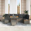 vidaXL Conjunto de Sof&aacute; de Jardim 9 pcs Cinzeto Rattan Sint&eacute;tico