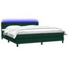 vidaXL Cama box spring c/ colch&atilde;o e LED 180x220 cm veludo verde-escuro