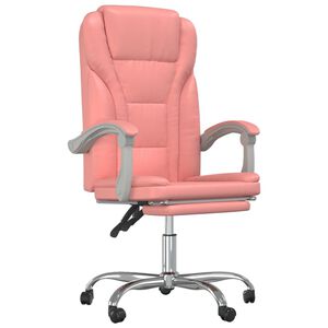 vidaXL Cadeira de escrit&oacute;rio reclin&aacute;vel couro artificial rosa