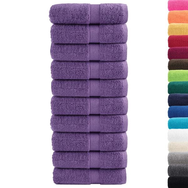 vidaXL Toalhas de bid&eacute; premium SOLUND 10 pcs 30x50 cm 600 gsm roxo
