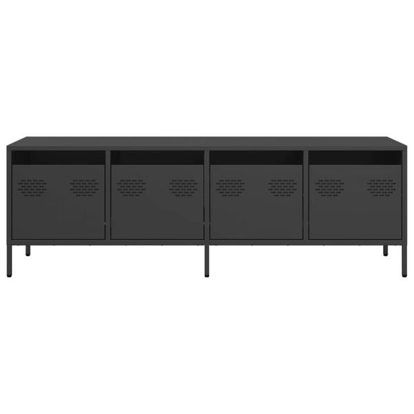 vidaXL M&oacute;vel de TV 135x39x43,5 cm a&ccedil;o laminado a frio preto