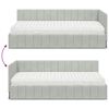 vidaXL Estrutura de Cama de Canto com Colchão 2 pcs Cinzento-claro